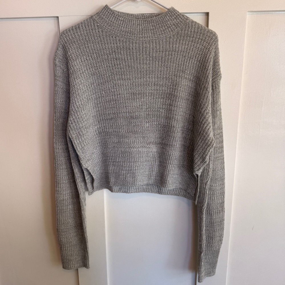 Gray Women's Crop Sweater